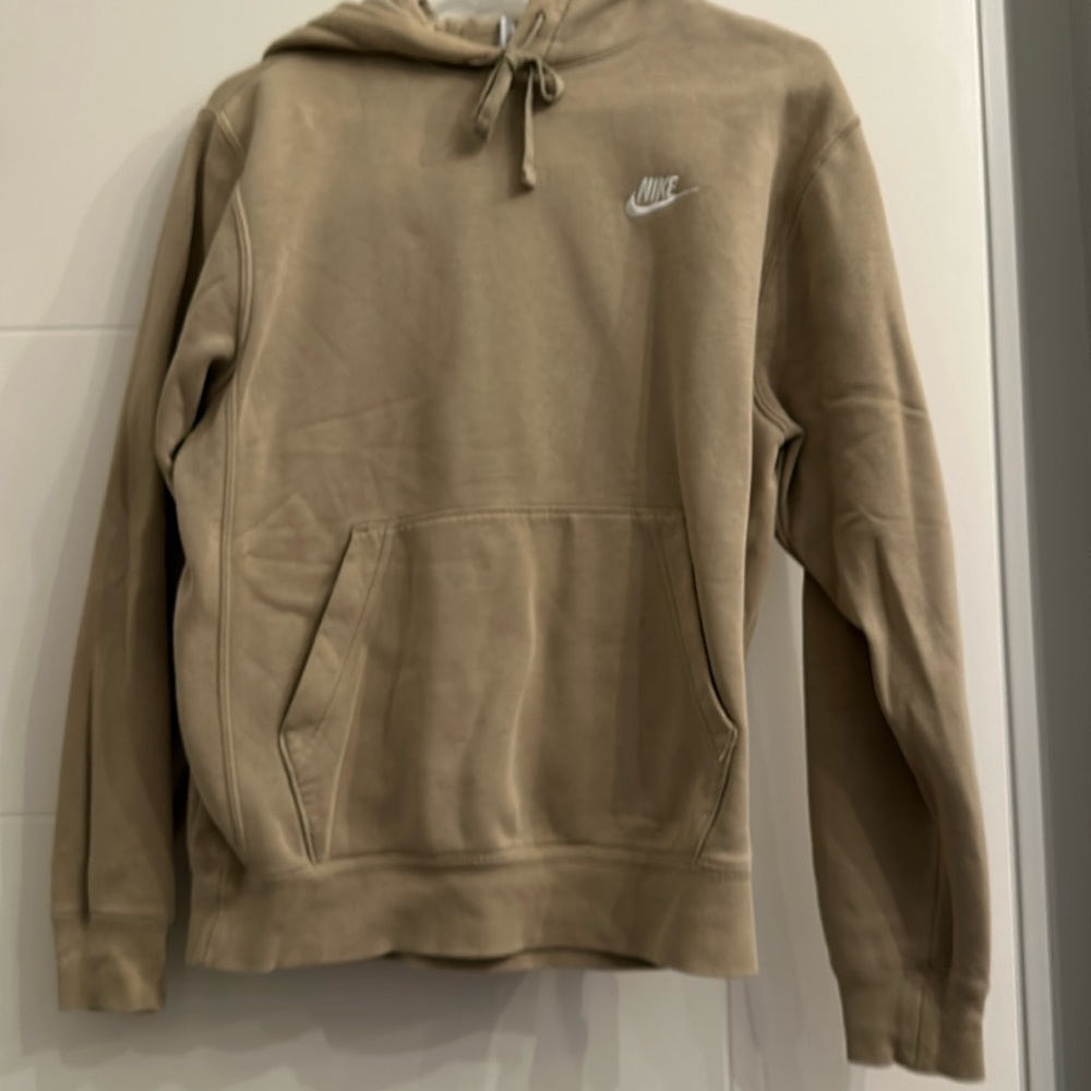 Men’s Nike khaki fleece pullover hoodie size: XS